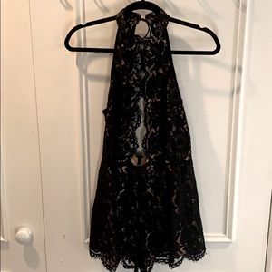 Black Lace halter romper